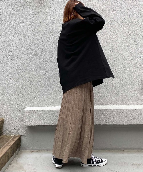 PICCIN（ピッチン）の「ヘビーウェイトスリットロンT（Tシャツ/カットソー・レディース・ブラック/オフホワイト/ライトベージュ・M）」の7枚目の写真