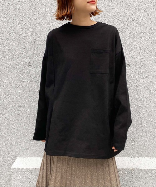 PICCIN（ピッチン）の「ヘビーウェイトスリットロンT（Tシャツ/カットソー・レディース・ブラック/オフホワイト/ライトベージュ・M）」の12枚目の写真