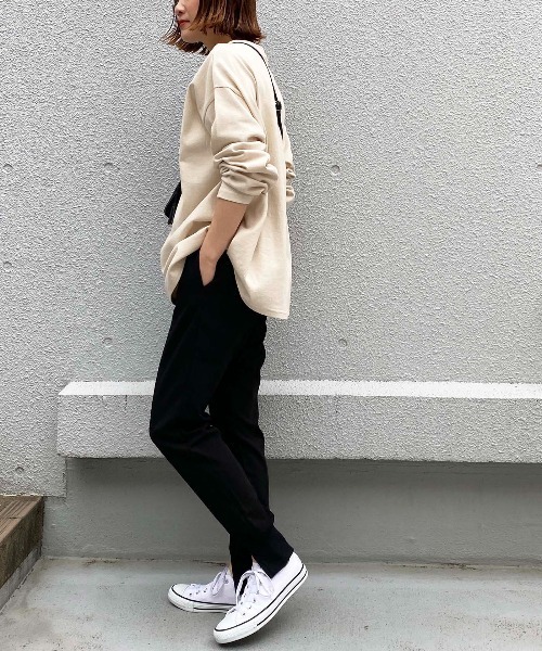 PICCIN（ピッチン）の「ヘビーウェイトスリットロンT（Tシャツ/カットソー・レディース・ブラック/オフホワイト/ライトベージュ・M）」の8枚目の写真