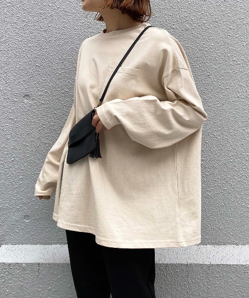 PICCIN（ピッチン）の「ヘビーウェイトスリットロンT（Tシャツ/カットソー・レディース・ブラック/オフホワイト/ライトベージュ・M）」の18枚目の写真