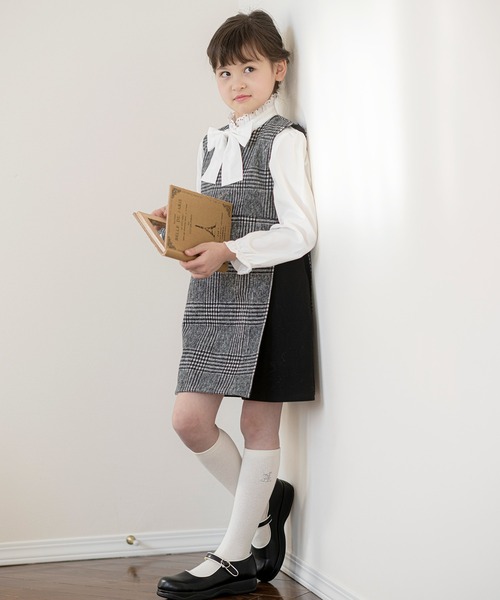Catherine Cottage(キャサリンコテージ)の「サイド切替チェックジャンパスカート(ジャンパースカート・キッズ・ブラウン/グレー・110/120/130/140/150)」の6枚目の写真