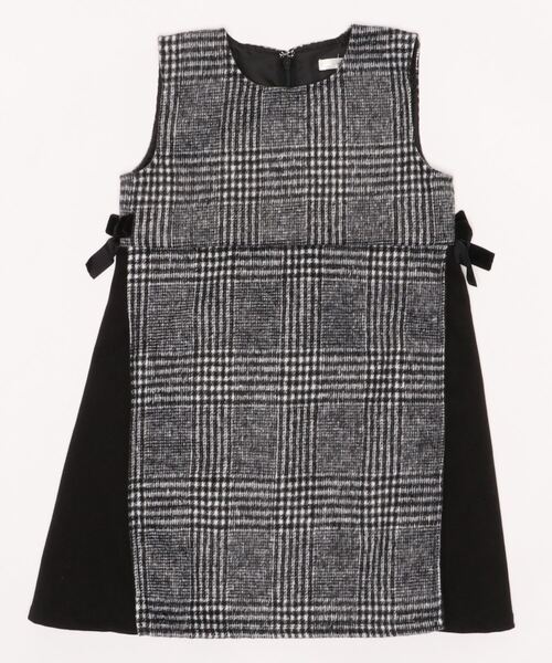 Catherine Cottage(キャサリンコテージ)の「サイド切替チェックジャンパスカート(ジャンパースカート・キッズ・ブラウン/グレー・110/120/130/140/150)」の3枚目の写真