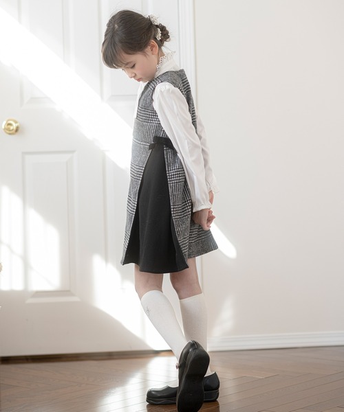 Catherine Cottage(キャサリンコテージ)の「サイド切替チェックジャンパスカート(ジャンパースカート・キッズ・ブラウン/グレー・110/120/130/140/150)」の11枚目の写真
