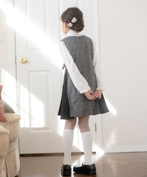 Catherine Cottage(キャサリンコテージ)の「サイド切替チェックジャンパスカート(ジャンパースカート・キッズ・ブラウン/グレー・110/120/130/140/150)」の10枚目の写真