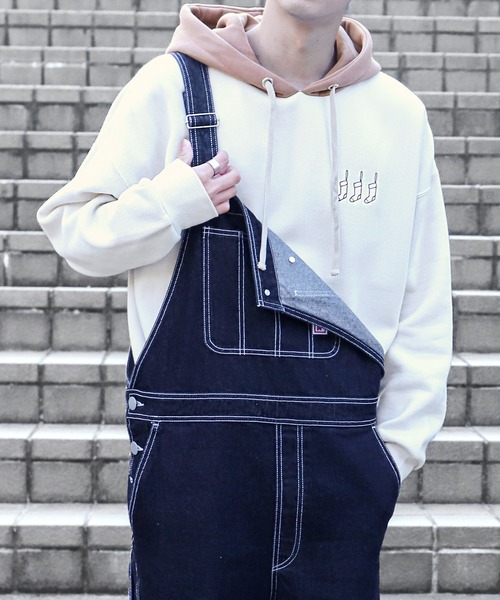 PairPair(ペアペア)の「配色フーディーBIGパーカー(ユニセックス)(パーカー・レディース・ブラウン/ブルー/アイボリー・FREE)」の12枚目の写真