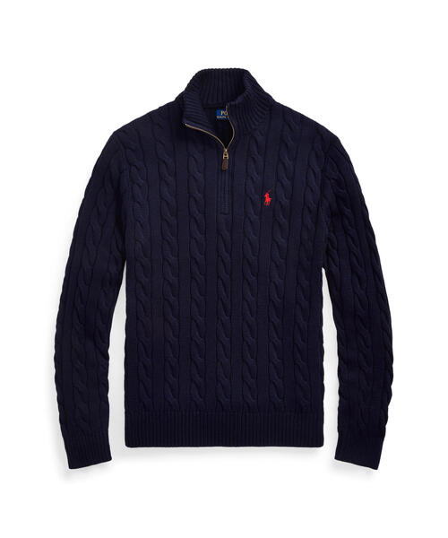 POLO RALPH LAUREN(ポロ ラルフ ローレン)の「ケーブルニット コットン クォータージップ セーター(ニット/セーター・メンズ・ブルー・SMALL/MEDIUM/LARGE/X-LARGE/XX-LARGE/X-SMALL)」の5枚目の写真