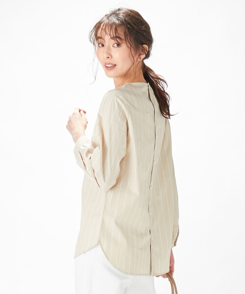 J.PRESS Ladies(J.プレス レディス)の「【洗える】SOMELOS ANGEL プルオーバー ブラウス(シャツ/ブラウス・レディース・サックスブルー系1/ベージュ系1/ホワイト系1・XS)」の2枚目の写真