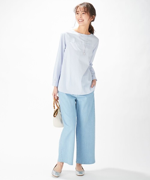 J.PRESS Ladies(J.プレス レディス)の「【洗える】SOMELOS ANGEL プルオーバー ブラウス(シャツ/ブラウス・レディース・サックスブルー系1/ベージュ系1/ホワイト系1・XS)」の9枚目の写真