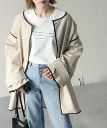 Chillfar | ロゴプリントオーバーロンＴ/ビックシルエットロングTシャツ(Tシャツ/カットソー)