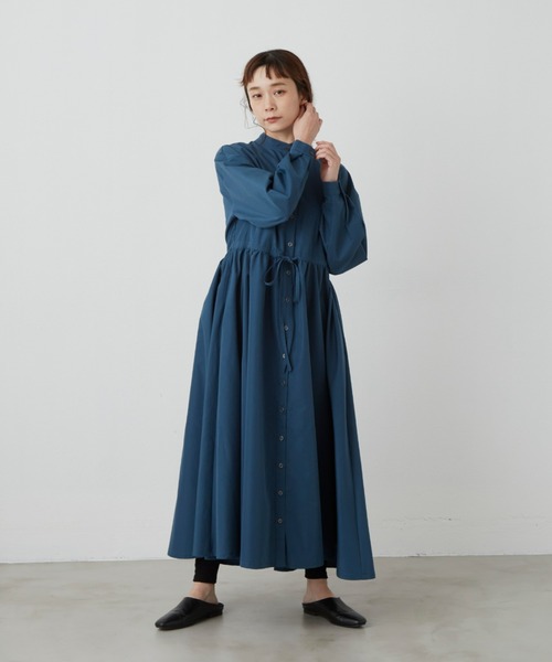 ★送料込◆2色 コットン アンバランス ボリュームワンピース セール】コットンボリュームシャツワンピース（シャツワンピース