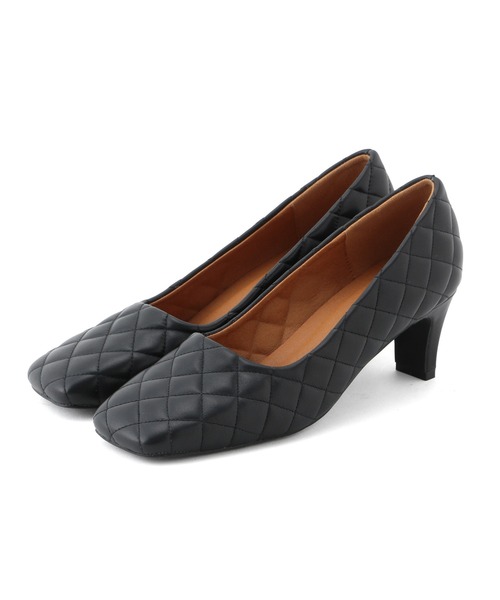 MADEMOISELLE ROPE'(マドモアゼル ロペ)の「【秋まで使える】キルティングスクエアトゥパンプス(パンプス・レディース・オフホワイト/ブラック・35.5/36.5/37.5)」の8枚目の写真