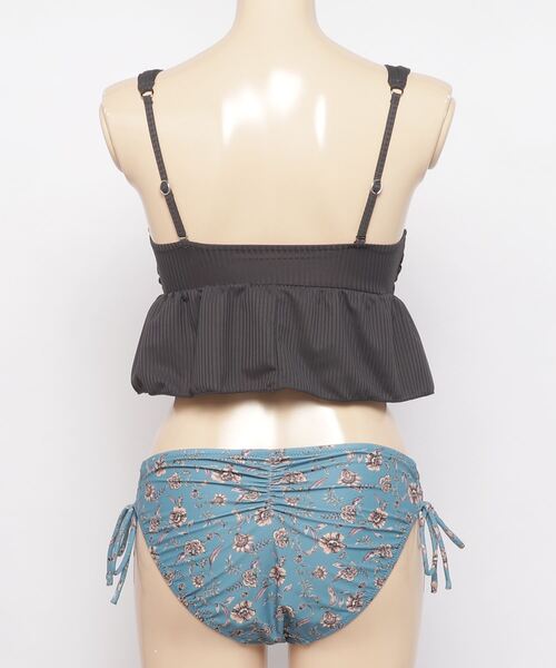 TOTASU ELEVEN（トータスイレブン）の「【ムラサキスポーツ別注】TOTASU ELEVEN/トータスイレブン  リボンフリルビキニ  12532（水着・レディース・ブラック/ベージュ/オレンジ・9号）」の5枚目の写真