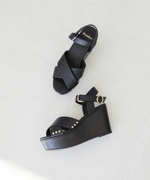 Heather（ヘザー）の「アツゾコクロスサンダル　938313（サンダル・レディース・ブラック/アイボリー/シルバー/ゴールド・S/M/L）」の3枚目の写真