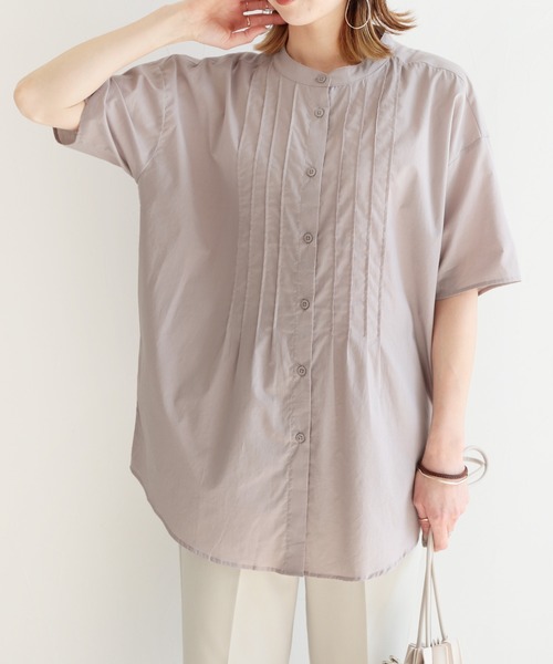 reca（レカ）の「フロントピンタックバンドカラーシャツ（シャツ/ブラウス・レディース・パープル系その他/パープル系その他2/ブルー系その他/オフホワイト・M）」の8枚目の写真