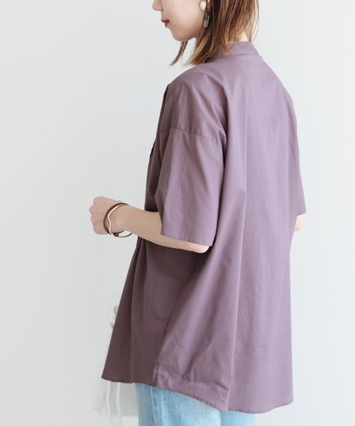 reca（レカ）の「フロントピンタックバンドカラーシャツ（シャツ/ブラウス・レディース・パープル系その他/パープル系その他2/ブルー系その他/オフホワイト・M）」の12枚目の写真