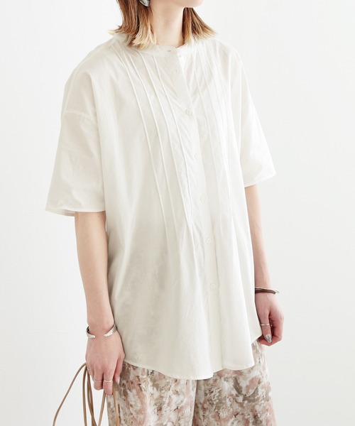 reca（レカ）の「フロントピンタックバンドカラーシャツ（シャツ/ブラウス・レディース・パープル系その他/パープル系その他2/ブルー系その他/オフホワイト・M）」の13枚目の写真