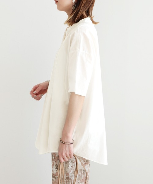 reca（レカ）の「フロントピンタックバンドカラーシャツ（シャツ/ブラウス・レディース・パープル系その他/パープル系その他2/ブルー系その他/オフホワイト・M）」の17枚目の写真