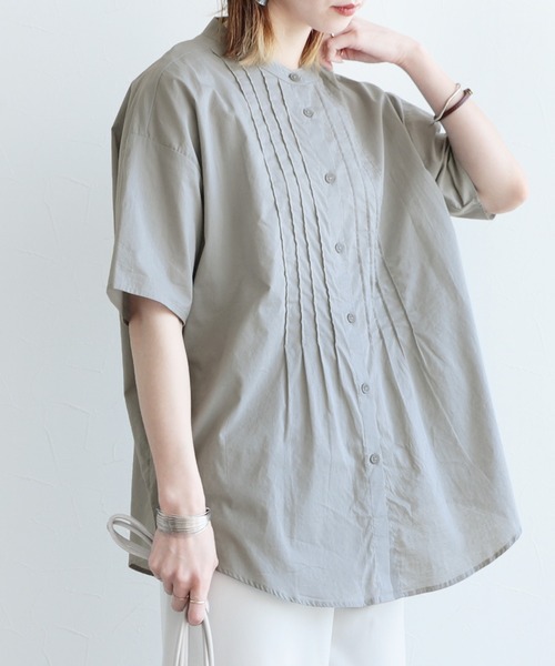 reca（レカ）の「フロントピンタックバンドカラーシャツ（シャツ/ブラウス・レディース・パープル系その他/パープル系その他2/ブルー系その他/オフホワイト・M）」の20枚目の写真