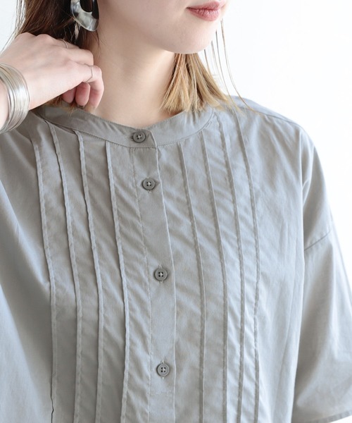 reca（レカ）の「フロントピンタックバンドカラーシャツ（シャツ/ブラウス・レディース・パープル系その他/パープル系その他2/ブルー系その他/オフホワイト・M）」の21枚目の写真