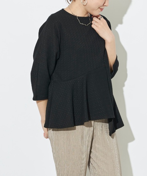 prose verse(プロズヴェール)の「アシメケーブルふくれジャガードプルオーバー(Tシャツ/カットソー・レディース・ブラック/ライトベージュ・フリ-)」の18枚目の写真