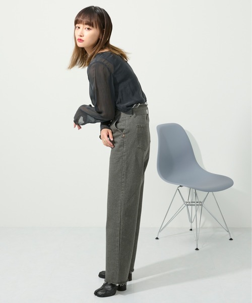 M nort（エムノート）の「【わたなべ麻衣プロデュース】岡山デニム ベルトデニムパンツ（デニムパンツ・レディース・チャコールグレー/インディゴブルー・SMALL/MEDIUM）」の4枚目の写真