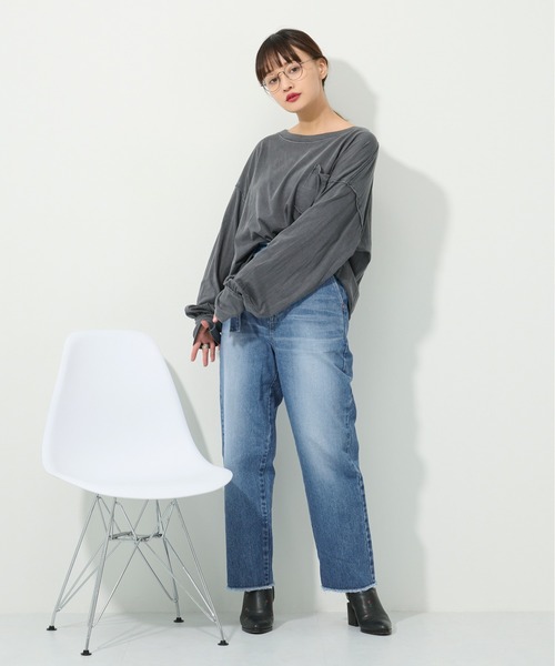 M nort（エムノート）の「【わたなべ麻衣プロデュース】岡山デニム ベルトデニムパンツ（デニムパンツ・レディース・チャコールグレー/インディゴブルー・SMALL/MEDIUM）」の6枚目の写真