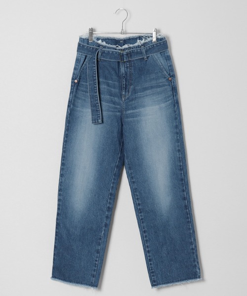M nort（エムノート）の「【わたなべ麻衣プロデュース】岡山デニム ベルトデニムパンツ（デニムパンツ・レディース・チャコールグレー/インディゴブルー・SMALL/MEDIUM）」の10枚目の写真