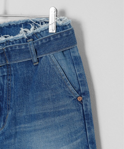 M nort（エムノート）の「【わたなべ麻衣プロデュース】岡山デニム ベルトデニムパンツ（デニムパンツ・レディース・チャコールグレー/インディゴブルー・SMALL/MEDIUM）」の13枚目の写真