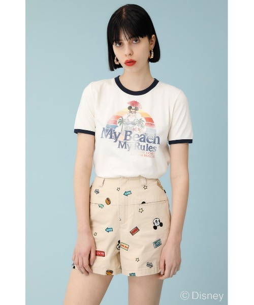 moussy×ディズニー デニム ショートパンツ moussy - moussy デニムショートパンツの通販 by まるまる's