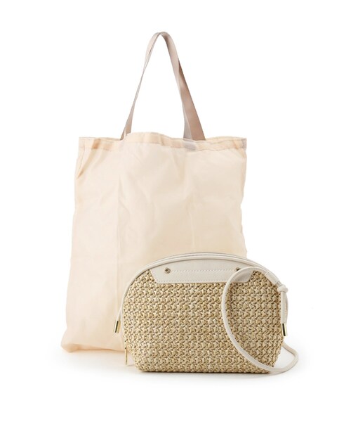 AG by aquagirl（エージーバイアクアガール）の「◆PPシェル型ミニショルダー（ショルダーバッグ・レディース・ブラック/オフホワイト/キャメル・00）」の4枚目の写真