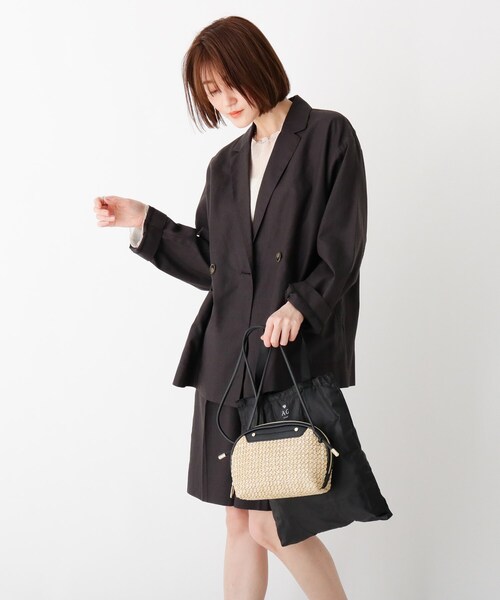 AG by aquagirl（エージーバイアクアガール）の「◆PPシェル型ミニショルダー（ショルダーバッグ・レディース・ブラック/オフホワイト/キャメル・00）」の6枚目の写真