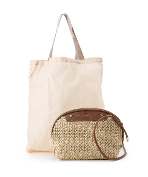 AG by aquagirl（エージーバイアクアガール）の「◆PPシェル型ミニショルダー（ショルダーバッグ・レディース・ブラック/オフホワイト/キャメル・00）」の20枚目の写真