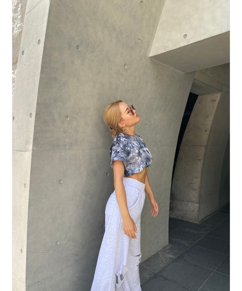 EGOIST（エゴイスト）の「ダメージスウェットワイドＰＴ（スウェットパンツ・レディース・ライトグレー/ブラック/パープル・FREE）」の19枚目の写真