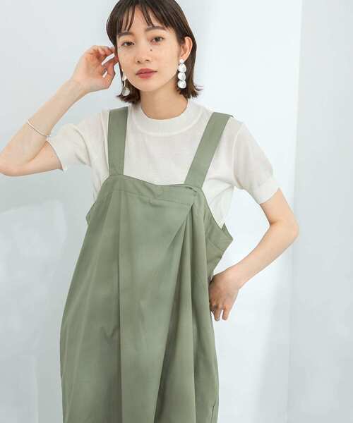 KBF(ケイビーエフ)の「illi ハイゲージ半袖ニット(ニット/セーター・レディース・ライトカーキ/ブラック/オフホワイト/イエロー・ONE)」の2枚目の写真