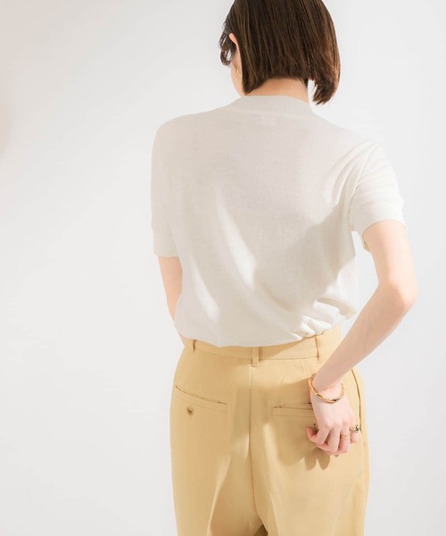 KBF(ケイビーエフ)の「illi ハイゲージ半袖ニット(ニット/セーター・レディース・ライトカーキ/ブラック/オフホワイト/イエロー・ONE)」の12枚目の写真
