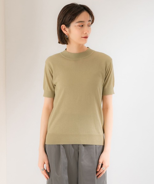 KBF(ケイビーエフ)の「illi ハイゲージ半袖ニット(ニット/セーター・レディース・ライトカーキ/ブラック/オフホワイト/イエロー・ONE)」の17枚目の写真