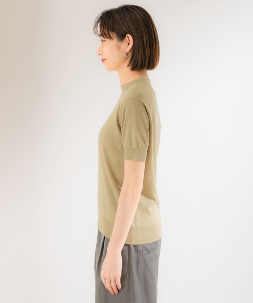 KBF(ケイビーエフ)の「illi ハイゲージ半袖ニット(ニット/セーター・レディース・ライトカーキ/ブラック/オフホワイト/イエロー・ONE)」の18枚目の写真