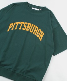 カレッジロゴ USA コットン バックプリントTシャツ/ オーバーサイズ