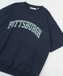 カレッジロゴ USA コットン バックプリントTシャツ/ オーバーサイズ