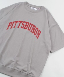 カレッジロゴ USA コットン バックプリントTシャツ/ オーバーサイズ