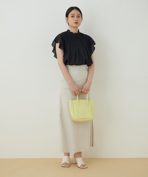 ADAM ET ROPE'（アダムエロペ）の「【WEB限定】シアーフリルスリーブシャーリングシャツ（シャツ/ブラウス・レディース・ブラック/ホワイト/サックスブルー・FREE）」の20枚目の写真