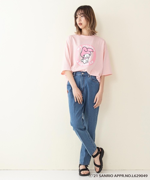sanrio（サンリオ）の「【サンリオキャラクターズ】ラウンドヘムオーバーサイズＴシャツ（Tシャツ/カットソー・レディース・ブラック/オフホワイト/ピンク/イエロー・FREE）」の20枚目の写真
