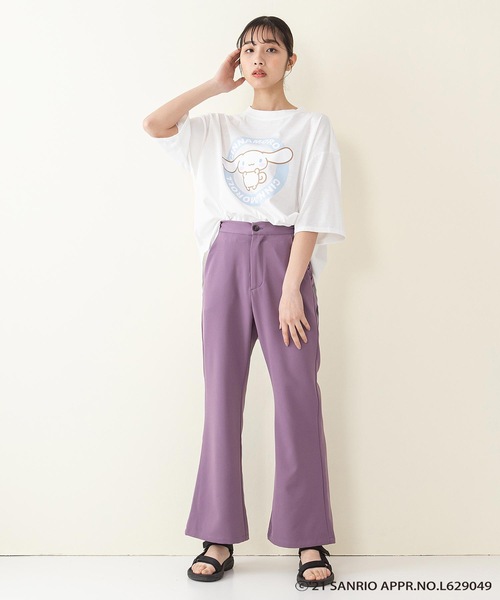 sanrio（サンリオ）の「【サンリオキャラクターズ】ラウンドヘムオーバーサイズＴシャツ（Tシャツ/カットソー・レディース・ブラック/オフホワイト/ピンク/イエロー・FREE）」の7枚目の写真