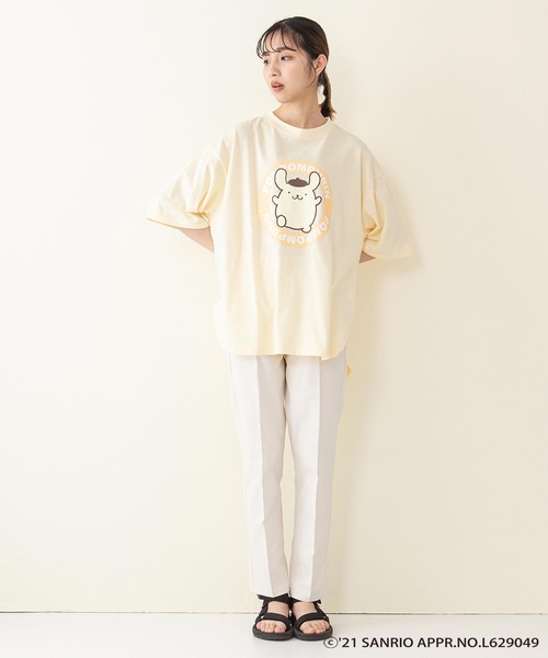 sanrio（サンリオ）の「【サンリオキャラクターズ】ラウンドヘムオーバーサイズＴシャツ（Tシャツ/カットソー・レディース・ブラック/オフホワイト/ピンク/イエロー・FREE）」の15枚目の写真