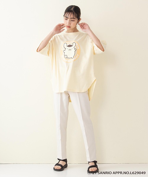 sanrio（サンリオ）の「【サンリオキャラクターズ】ラウンドヘムオーバーサイズＴシャツ（Tシャツ/カットソー・レディース・ブラック/オフホワイト/ピンク/イエロー・FREE）」の17枚目の写真