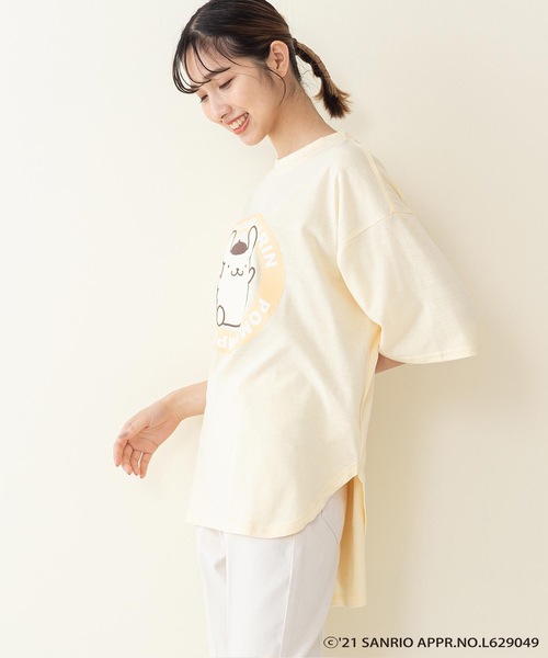 sanrio（サンリオ）の「【サンリオキャラクターズ】ラウンドヘムオーバーサイズＴシャツ（Tシャツ/カットソー・レディース・ブラック/オフホワイト/ピンク/イエロー・FREE）」の18枚目の写真