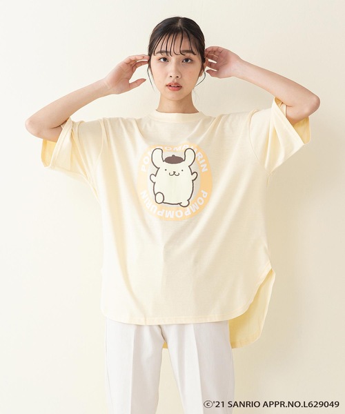 sanrio（サンリオ）の「【サンリオキャラクターズ】ラウンドヘムオーバーサイズＴシャツ（Tシャツ/カットソー・レディース・ブラック/オフホワイト/ピンク/イエロー・FREE）」の19枚目の写真
