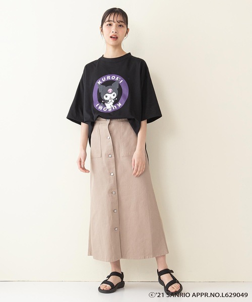 sanrio（サンリオ）の「【サンリオキャラクターズ】ラウンドヘムオーバーサイズＴシャツ（Tシャツ/カットソー・レディース・ブラック/オフホワイト/ピンク/イエロー・FREE）」の10枚目の写真