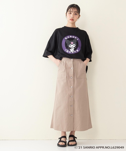 sanrio（サンリオ）の「【サンリオキャラクターズ】ラウンドヘムオーバーサイズＴシャツ（Tシャツ/カットソー・レディース・ブラック/オフホワイト/ピンク/イエロー・FREE）」の12枚目の写真