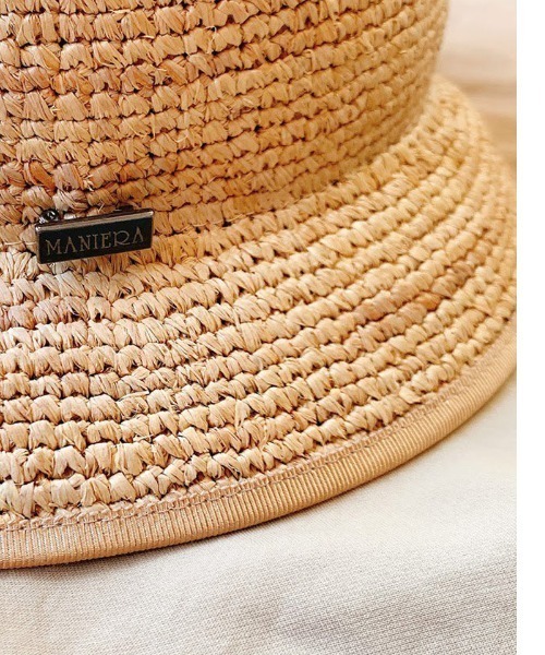 MANIERA（マニエラ）の「ラフィアコマ編みバケットハット（ハット・レディース・ベージュ/ネイビー・FREE）」の16枚目の写真